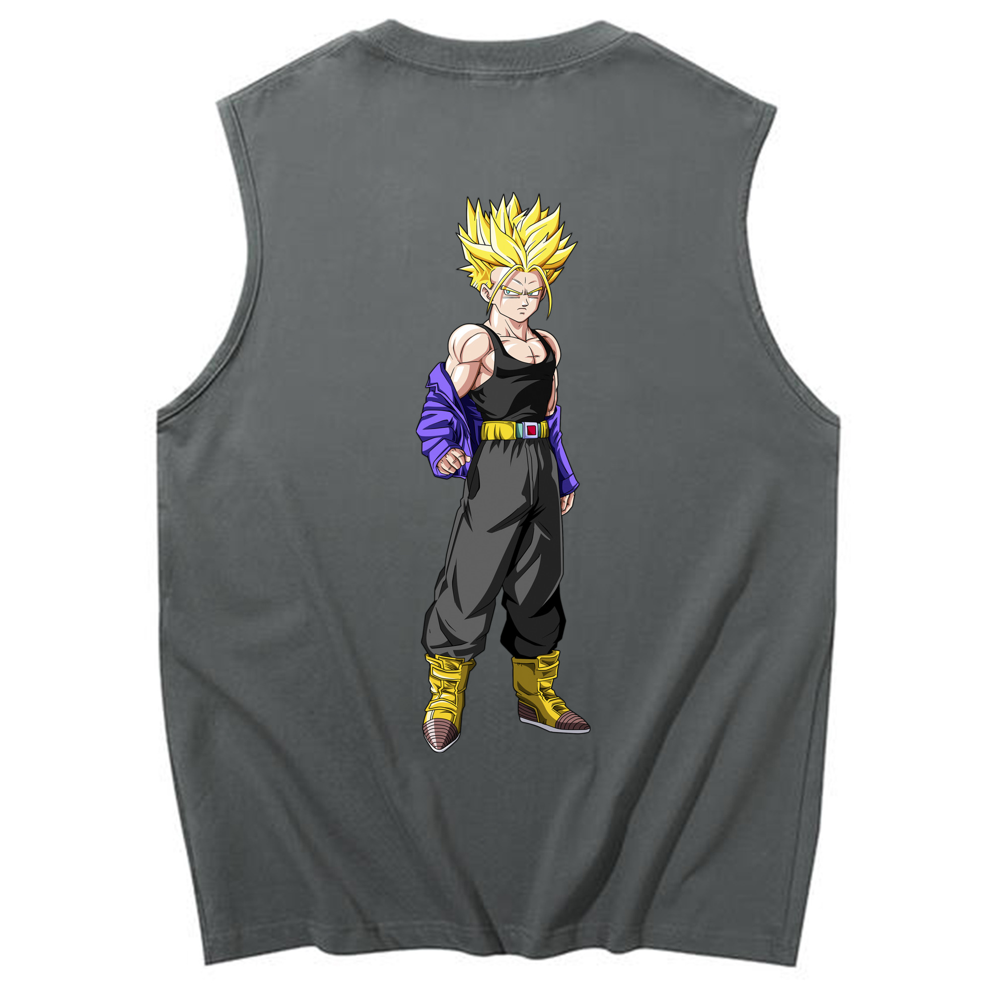（画像用） ドラゴンボール トランクス（Torankusu）DRAGON BALL Trunks コットン100％タンクトップ（背面プリント）